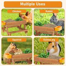 Chicken Picnic Table, Chicken Feeders And Waterers, Chicknick Table Chickens With Mesh Bottom To Keep Food Dry, Wild Bird, Squirrel Duck Feeder - 最初的 - 查看 8
