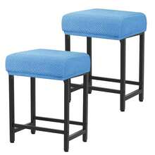 Levoberg Bar Stool Cover Rectangle Stretch Counter Height Barstool Slipcovers Rectangular Vanity Stool Cover Kitchen Counter Saddle Seat Cover For Wooden Metal Bench Set Of 2 Blue,2Pack,Blue - Blue - View 1