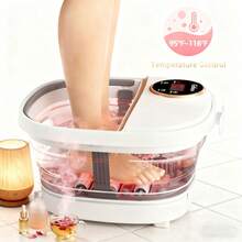 Collapsible Foot Spa Bath Massager With Heat, Bubbles & Acupressure Massage - Foldable Portable Foot Soaker With Temperature Control, Perfect Gift For Women, Travel & Home Pedicure Relaxation - 白色 - 查看 4