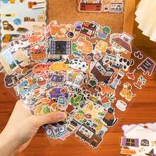 2 szt./opakowanie naklejek z kotami, urocze naklejki ze zwierzętami, naklejki do scrapbookingu DIY, odpowiednie do dzienników, rękodzieła, etui na telefony, notatników, dekoracji toreb - Wielokolorowe - Zobacz 2