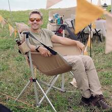 KingCamp Hamaca Silla reclinable giratoria para Patio Trasero césped Playa Campamento Exterior Interior para Adultos Silla Plegable portátil con Capacidad para hasta 300 Libras con Bolsa deHammocks - Negro - Ver 8