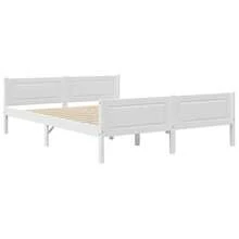 vidaXL Massivholzbett Kiefer Weiß 160x200 Cm - Bianco - Visualizzare 2