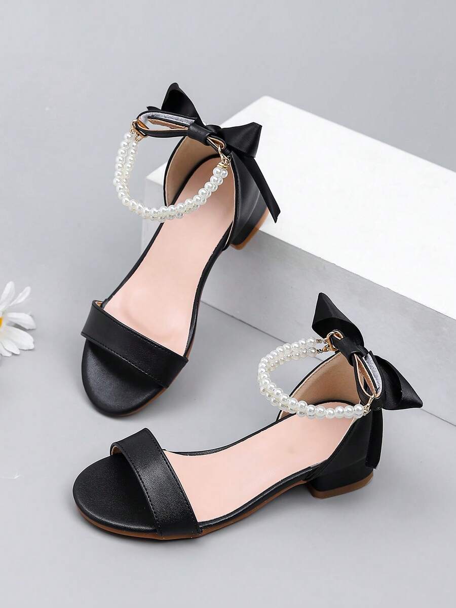 1 Pair Fashion Girl's Plus Size Elegant High Heel Sandals, Comfortable Daily Wear Roman Style High Heels Suitable For Dance Performance, Wedding Party, Versatile Sandals, Princess Shoes
