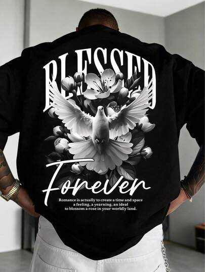 Camiseta de manga corta casual y versátil con estampado gráfico simple para hombres