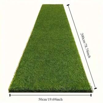 50cm*200cm Artificial Grass Carpet, Fake Lawn Turf For Kindergarten, Wedding, Outdoor Football Field, Plastic Fake Grass
