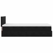 vidaXL Samt-Ottomanen-Bett Mit Matratze, Schwarz, 100x200 Cm - Black - View 10