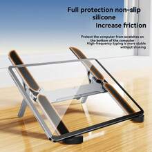 Suporte de Laptop Dobrável de Metal Mini Ajustável em Ângulo, Portátil, Suporte de Notebook para Laptops de 10 a 17 Polegadas, Ideal para Casa, Escritório e Viagens - Multicolorido - Visão 6