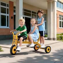 Kids Tricycle For Toddler, Preschool Kids Trike Bike With Non-Slip Pedal And Airless Rubber Wheels, Outdoor Playground Daycare Kid's Balance Bike, Gift For Boys And Girls - Yellow - View 2