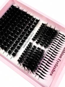 New 204Pcs Individual Eyelash Clusters 3 Styles Eyelash Clusters Spike Eyelash,Multi-Type Natural Look,80D+Spike Eyelash Reusable Individual Segmented False Eyelashes Wispy&Ultra Soft DIY Eyelash Extension At Homelash Clusters,Eyelash Clusters,Individual Eyelashes,Lashes,Fake Lashes - màu đen - Xem 4
