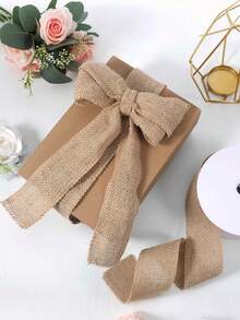 1 rotolo 4cm*4,5m Nastro artigianale in iuta, colore arancione naturale e verde oliva, nastro in iuta per artigianato fai-da-te, decorazione matrimonio, confezione regali e forniture per feste, decorazione eventi rustici | Materiale artigianale versatile | Texture durevole - Multicolore - Visualizzare 4
