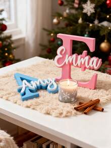 1Pc Custom 3D-Printed Initial Sign,Custom With Your Initial & Name,Sleek PLA Monogram Plaque,Freestanding/Wall-Mount,Modern Home-Office Decor & Gift - Multicolor - View 5