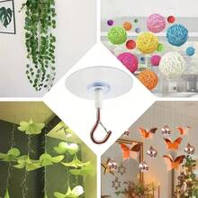 2/5/10pcs No Drill Easy Install Holiday Atmosphere Hanging Hooks With Safety Buckle, Balloon Ribbon Ceiling Hooks