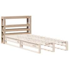 vidaXL 90 Cm Massivholz Kiefer Kopfteil Mit Ablagen - Brown - View 4