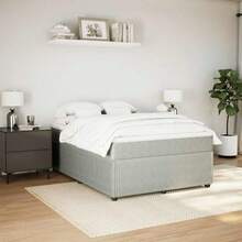 vidaXL Boxspringbett Mit Matratze Hellgrau 140x190 Cm Samt - Grau - Übersicht 3
