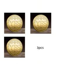 1/3/6pcs Yes Or No Decision Quality Alloy Coins - Flip To Choose Answer Coins, Suitable For Indecisive People, Fun Metal "Yes Or No" Answer Coins, Suitable For Making Interesting Predictions, Suitable For Gifts And Daily Dilemmas, High-Quality Gold Color, Exquisite Material, Odorless, Collectible, Surprise Gifts For Friends And Family On Various Holidays - Gold - View 9