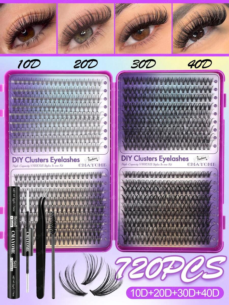 720/666/648 sợi mi giả, độ dài hỗn hợp 10-16mm, bộ mi dày 10D-150D, dễ sử dụng cho người mới bắt đầu và thân thiện với mọi loại da, thích hợp trang điểm hàng ngày, tiệc tùng, du lịch và Giáng sinh, món quà tuyệt vời cho mẹ và bạn gái