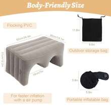 Inflatable Reading Pillow Laptop Lap Desk With Inflatable Bag Adjustable Gaming Pillows For Bed Couch Floor Portable Leg Elevation Pillow For Comfortable Reading Working Crocheting - 灰色 - 查看 5
