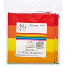 American Greetings Rainbow Party Supplies, fundas de mesa de plástico (3 unidades)(Cubiertas de mesa de plástico) - Multicolor - Ver 4
