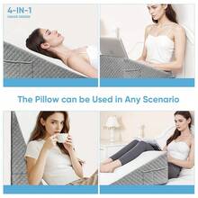 Wedge Pillow With Foam Top For Sleeping,Reading And Rest, 10 Inch Elevated Support Triangle Bed Pillow For Legs And Back Support With Washable Cover - Multicolor - View 6