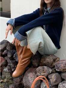 Women Cardigans - 藏蓝色 - 查看 3