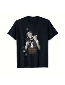 Von Chicago-Inspired Cotton T-Shirt For Men Women - Casual Round Neck Short Sleeve Soft Stretchy Machine Washable - màu đen - Xem 1
