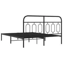 vidaXL Bettgestell Mit Kopfteil Metall Schwarz 140x190 Cm - Schwarz - Übersicht 6