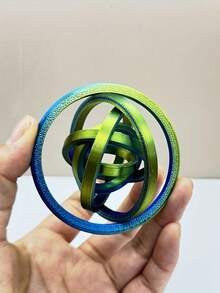 3D Printed Rotating Finger Spinner Toy - PLA Plastic, Multi-Color (Pink/Yellow/Green/Blue/Purple) - Sensory Fidget Toy For Adults And Ages 14+, Compact Desktop Accessory, Finger Spinner - Multicolor - View 3