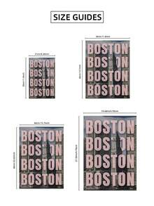 1幅无框波士顿天际线墙画，粉色点缀旅行海报，复古风格城市风景画，适用于卧室、客厅、宿舍 | 房间装饰，装饰品，墙画，复古装饰，宿舍必备 - 彩色 - 查看 8