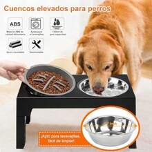 Cuencos Elevados para Perros ,Comedero Elevado de 5 Alturas Ajustable, Comedero Elevado para Mascotas con ón de Alimentación Lenta(default) - 2L - Ver 3