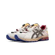 ASICS Gel-Kahana 8 FL Comfortable & Fashionable Fabric & Synthetic Leather Durable Breathable Wrap-Around Low-Top Casual Trail Running Shoes, Men, White/Black/Red