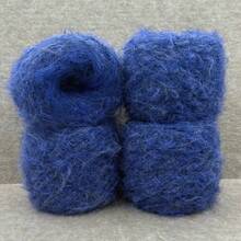 4 حزمة من خيط الصوف المخلوط بالألبكة - 760م/832 ياردة، سمك متوسط، خيط ناعم طويل الألياف، مناسب لصنع أوشحة وسترات دافئة | مجموعة صوف ناعمة للحياكة والكروشيه، مخلوط بالنايلون، متين - أزرق بحري - مشاهدة 6