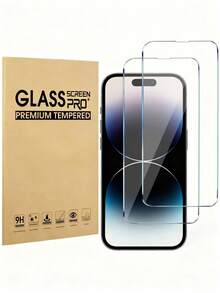 2片装9H+钢化玻璃屏幕保护膜,兼容 16 Pro Max、16、16 Pro、16 Plus、14 Pro Max 6.7、17、17 Pro、17 Pro Max、17 Air,高清、防刮、触控灵敏,兼容手机壳 - 無色 - 查看 37