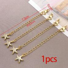 1pc Bracelet Chain Extender Curb Chain Extension Zirconia Brass Metal Star Moon Heart Shaped Charm Extension Curb Chains Tails For Jewelry Making Necklaces Bracelets DIY Crafts Supplies - Multicolor - View 27