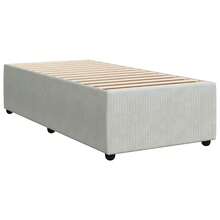 vidaXL Boxspringbett Mit Matratze Hellgrau 90x200 Cm Samt - Grey - View 6