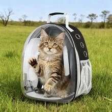 New Cat Bag, Space Capsule Cat Bag, Portable Backpack, Large Capacity, Panoramic Transparent Design, Suitable For Cats, Dogs, And Rabbits. - 黑色 - 查看 1