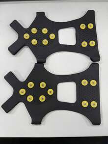 2 pares de cubiertas de zapato duraderas y antideslizantes con 10 clavos metálicos - Ideales para ciclismo, senderismo y tracción en la nieve al aire libre - Accesorios de zapato lavables de goma sintética negra, clavos de pedal antideslizantes, para montañismo y pedales de bicicleta - Multicolor - Ver 9