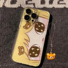 Cartoon Big Face Girl Rilakkuma Hairpin Kawaii Phone 17 16 15 14 13 12 11 Pro 8 Plus Y2K Cover.Accessories. - 鏈 1 - 查看 7