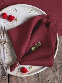 2/6/12pcs Modern Minimalist Thin Soft Absorbent Red Napkins, Suitable For Dining Room, Home, Party, Festival Decoration, Wrinkle-Resistant Square Cloth Napkins