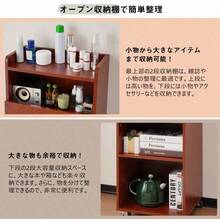 ドレッサー 化粧台 棚 ナイトテーブル ベッドサイドテーブル キャスター付き テーブル 引き出し 収納 メイク台 シンプル 大容量 可愛い - 天然木 + 無垢材1 - チェックする 4
