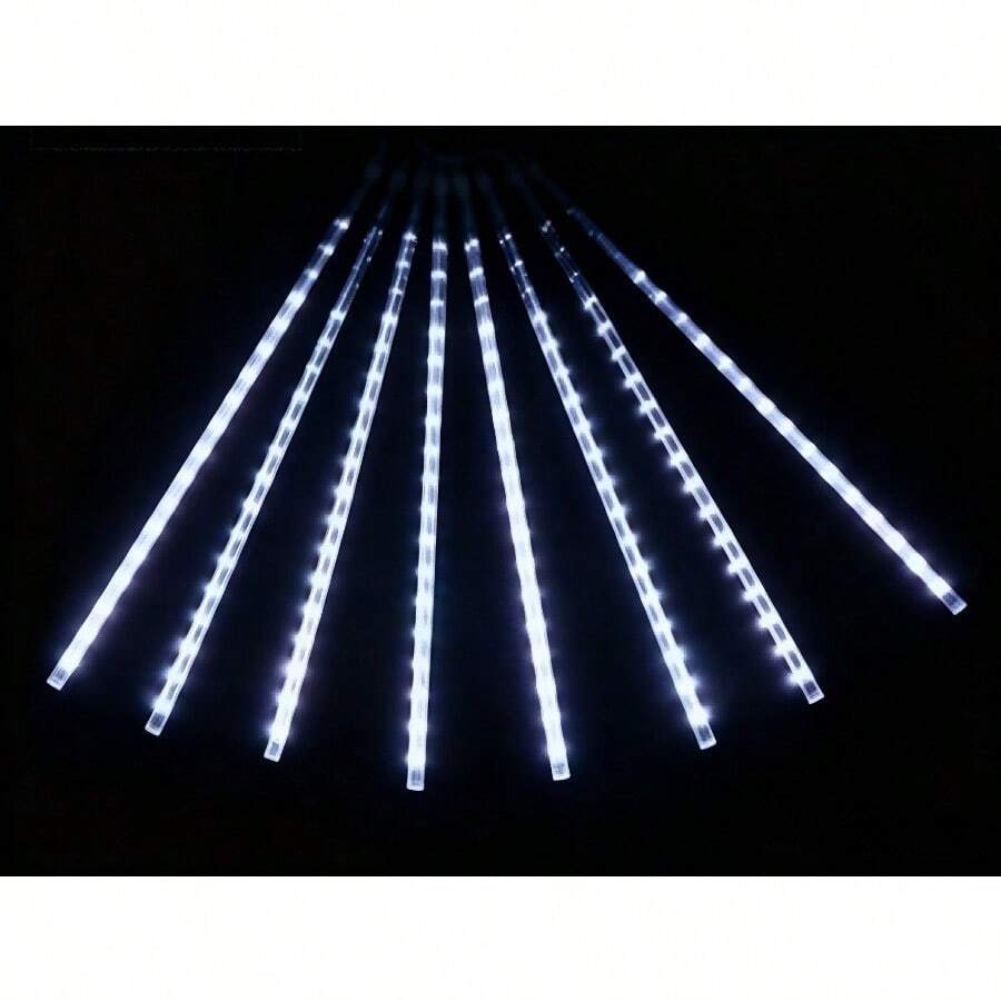 Lluvia de meteoritos Bagua, 50 cm de largo, decoración para patio exterior, luces para árboles montadas en la calle - Blanco - Ver 1