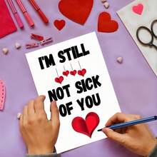 1pc Elegant Valentine's Day/Anniversary Greeting Card. For Husband. With Envelope. High-Quality Paper. Wish You Eternal Youth And Good Health. Decorated With Heart Pattern. Perfect Valentine's Day Card From Wife To Husband (4.7 Inches X 6.7 Inches)