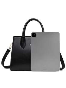 奢华设计师高品质真皮包休闲斜挎单肩包女士手提包 - 黑色 - 查看 10