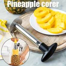 1个菠萝不锈钢削皮器 - 1个易于使用的菠萝去芯器 - 防锈锋利刀片，可拆卸手柄，水果切片器，餐厅和餐车适用的小型厨房工具 - 彩色 - 查看 3