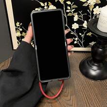 Korean Fresh Strawberry Flower Phone Case, Compatible With Samsung Galaxy ZFlip7, Z Flip6, ZFlip 5, Zflip6, With Cherry Pendant And Genuine Leather Lanyard, Shock-Resistant Back Cover - 白 - 查看 7