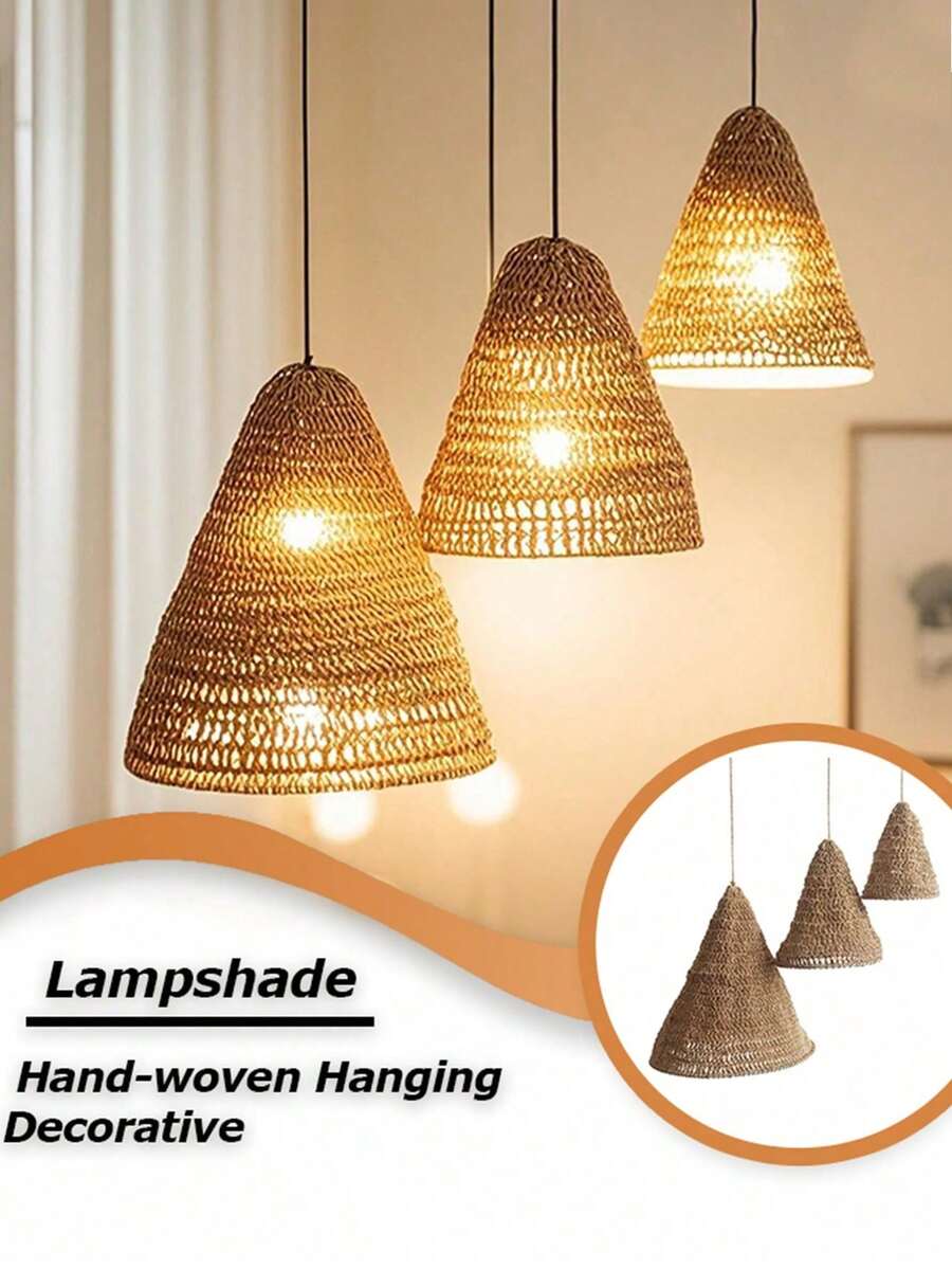 Bohemia Hand-Woven Lampshade Decoration Aerial Pendant Homestay Restaurant Hemp Rope Braid Decoration Lampshade