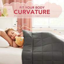 Weighted Blanket 7lbs 40"X 60" Grey Heavy Blanket For 60-80lbs Weighted Blanket For Cooling And Heating With Premium Glass Beads Thick Blanket All-Season - 01-灰+36''x48''-2磅 - 查看 3