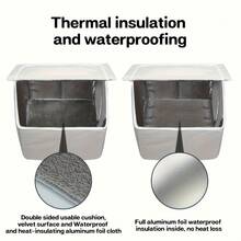 1件装重型四季户外猫屋，带搁板和双面垫，牛津布材质，铝箔隔热，防风雨 - 彩色 - 查看 7