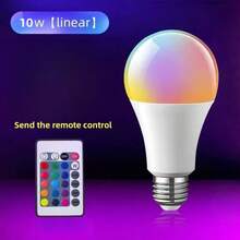 1 Bóng đèn LED đổi màu có điều khiển từ xa, 7W/10W/15W/30W E27 22V, Chế độ chiếu sáng và 16 tùy chọn màu, Bóng đèn RGB có thể điều chỉnh, Thích hợp cho Tiệc sinh nhật/Trang trí KTV/Nhà/Quán bar/Đám cưới/Trang trí Giáng sinh/Trang trí F - Nhiều màu - Xem 16