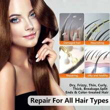 Hair Treatment Serum, 40 Capsules Hair Vitamins A, C, E, B5 - With Argan Macadamia & Avocado Oil For Damaged Hair Repair, Frizz Control, Healthy Hair Treatment For Women & Men - Red - View 2