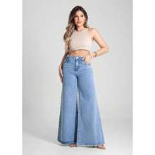 Calça Jeans Sawary Extra Wide Leg - 281604 - Azul - Visão 2